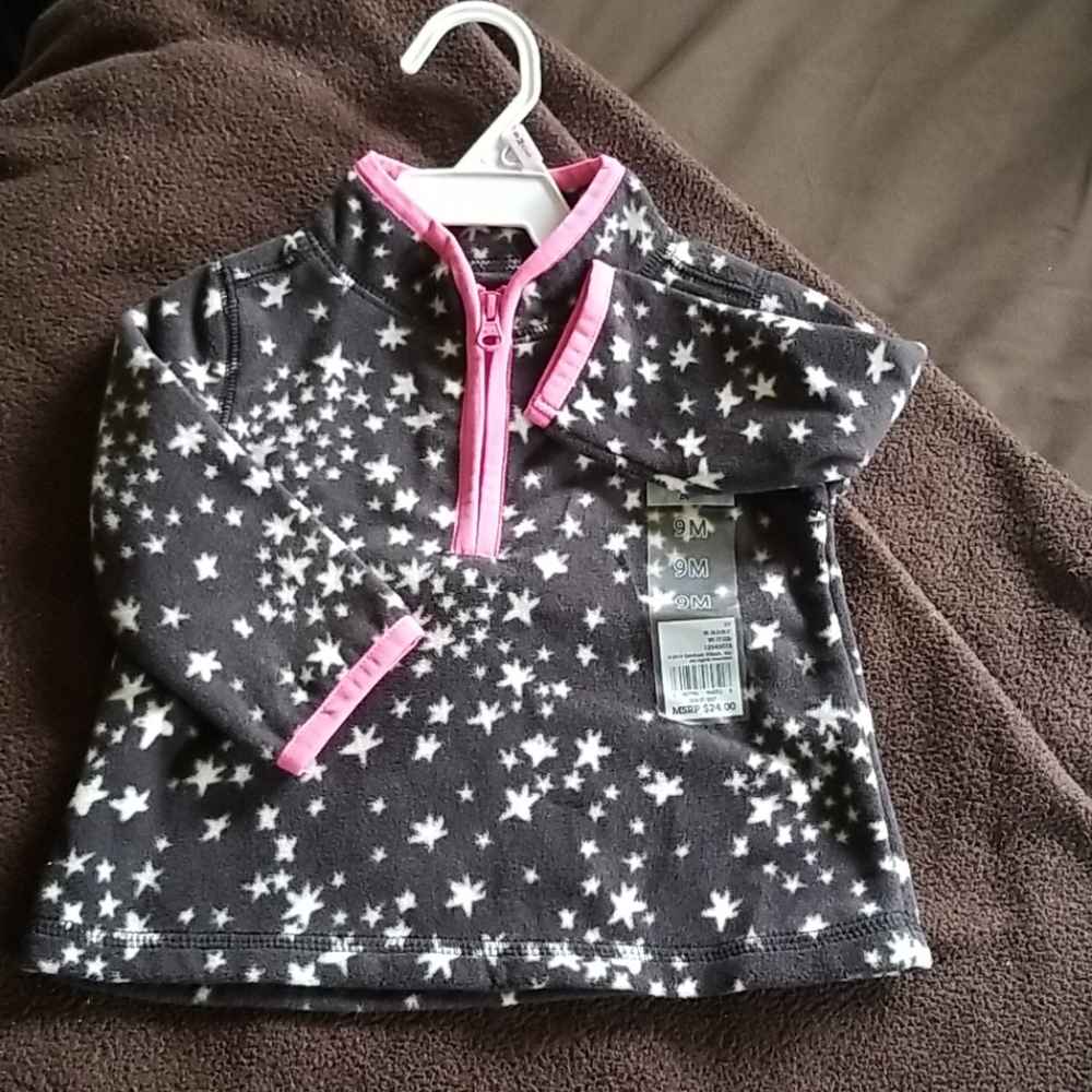NEW girls fleece 1/4 zip size 9 month